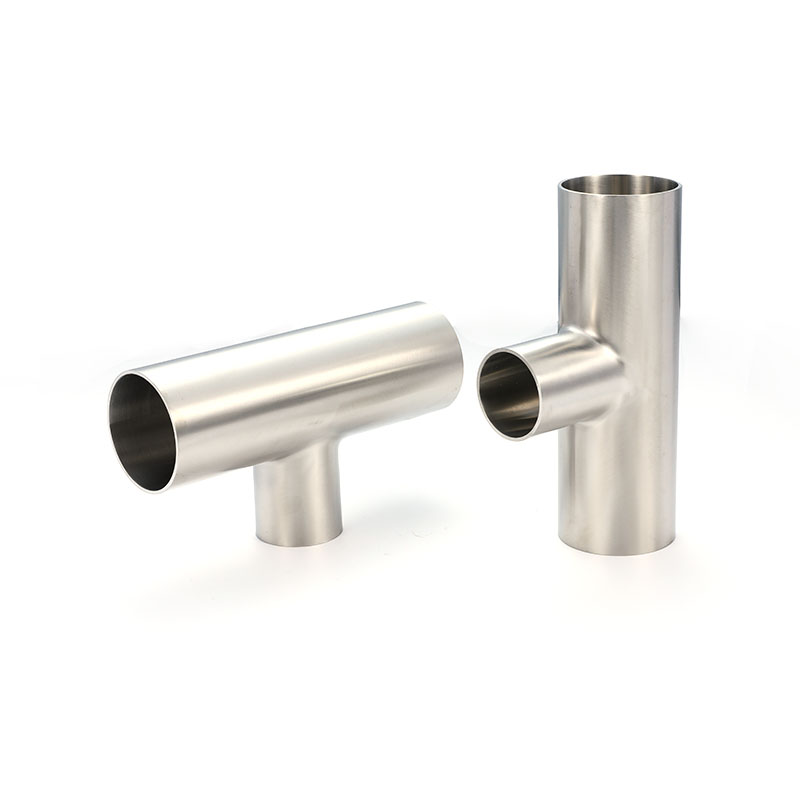 Long Welded Reducing Tee DIN Sanitary Stainless Steel Pipe Fitting