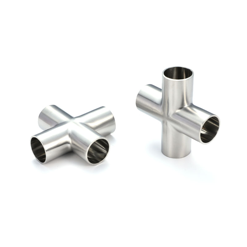 Welded Four-Way DIN Sanitary Stainless Steel Pipe Fitting