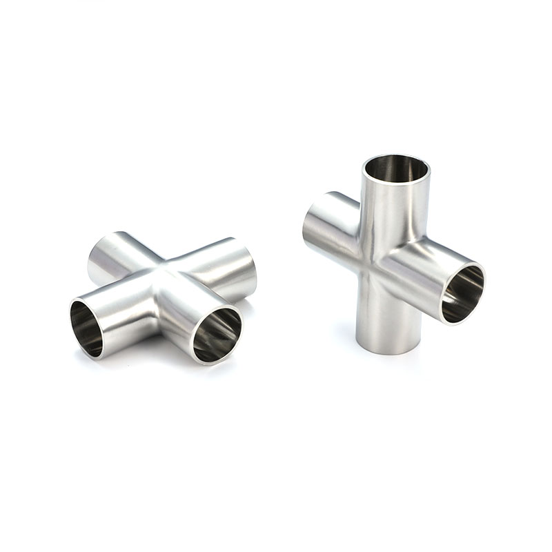 Welded Short Four-Way 3A Sanitary Stainless Steel Pipe Fitting