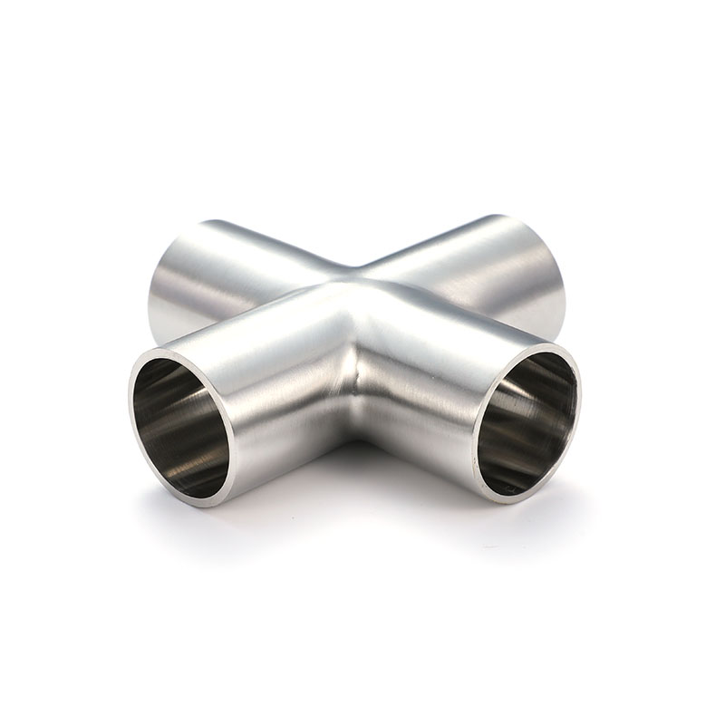 Long Welded Four-Way SA Sanitary Stainless Steel Pipe Fitting Long Welded Four-Way SA Sanitary Stainless Steel Pipe Fitting