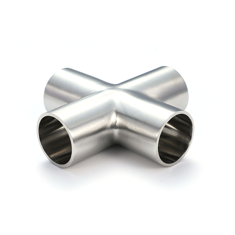 Welded Four-Way SA Sanitary Stainless Steel Pipe Fitting Welded Four-Way SA Sanitary Stainless Steel Pipe Fitting