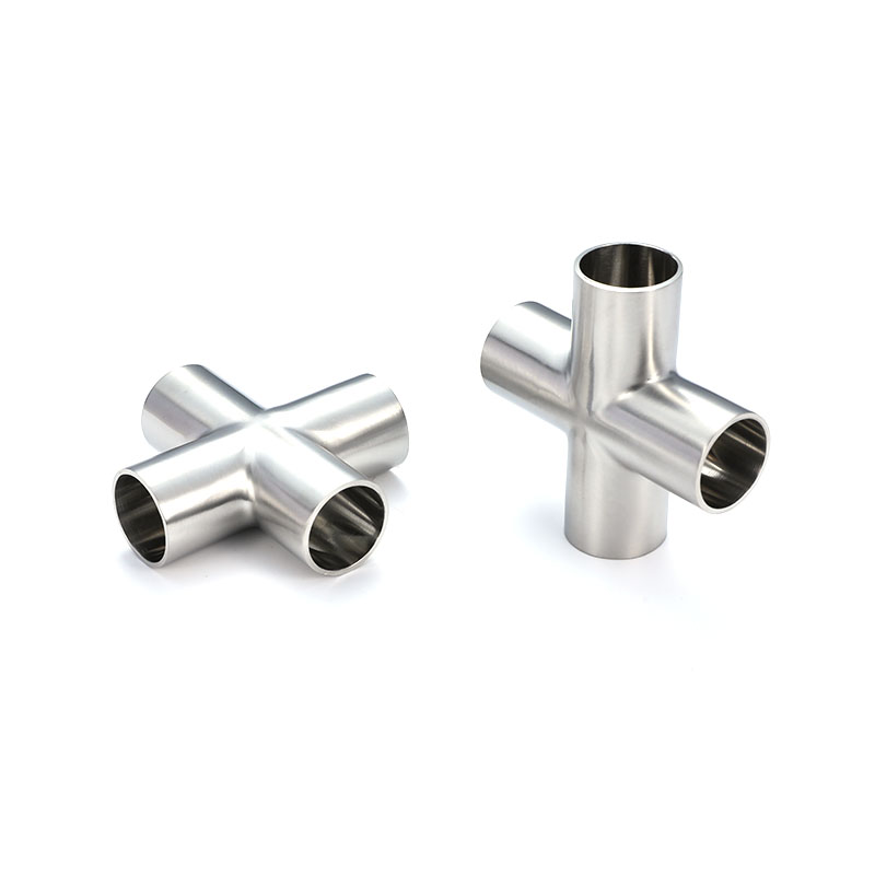 Welded Four-Way SA Sanitary Stainless Steel Pipe Fitting