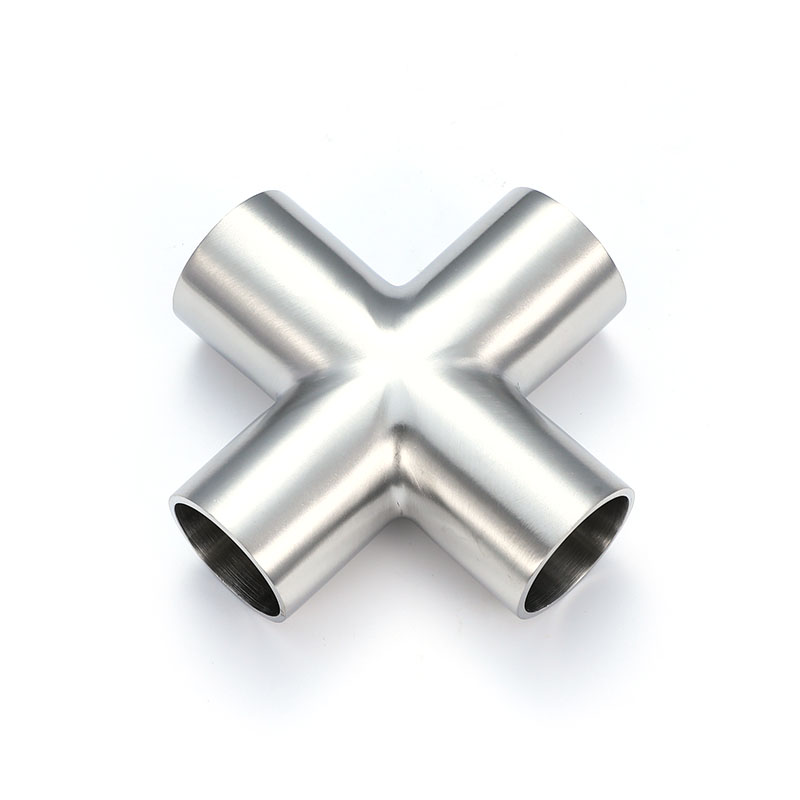 Long Welded Four-Way SA Sanitary Stainless Steel Pipe Fitting Long Welded Four-Way SA Sanitary Stainless Steel Pipe Fitting