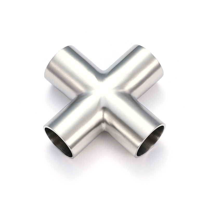 Welded Four-Way SA Sanitary Stainless Steel Pipe Fitting Welded Four-Way SA Sanitary Stainless Steel Pipe Fitting