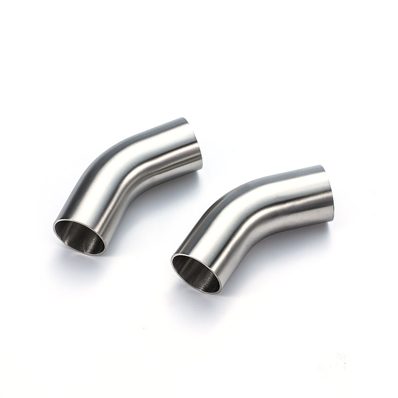 45° Long Welded Elbow BPE Sanitary Stainless Steel Pipe Fitting 45° Long Welded Elbow BPE Sanitary Stainless Steel Pipe Fitting